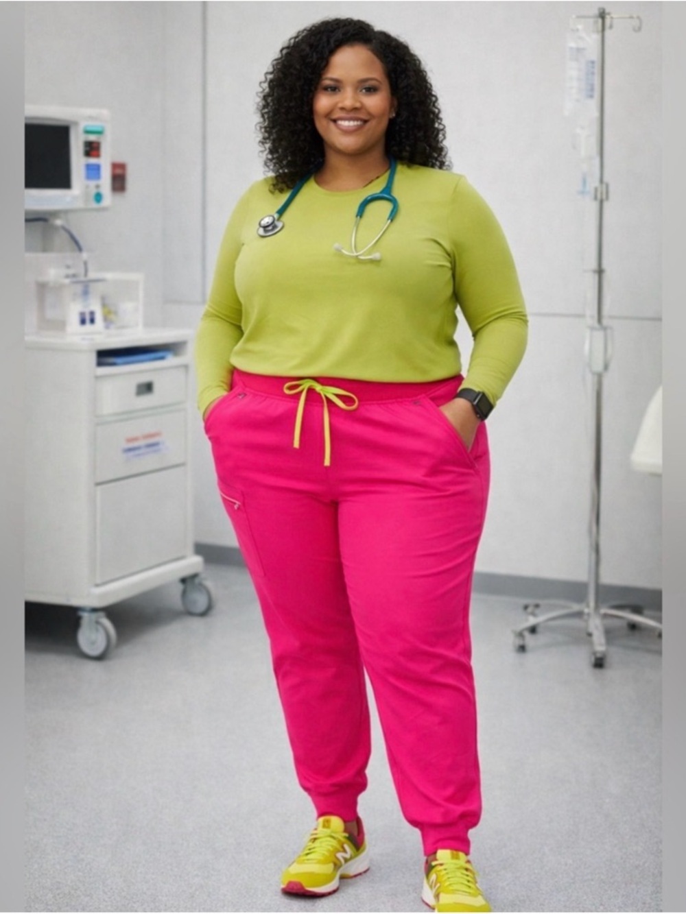 FIGS Pink Scrub high waisted Zamora jogger 6XL